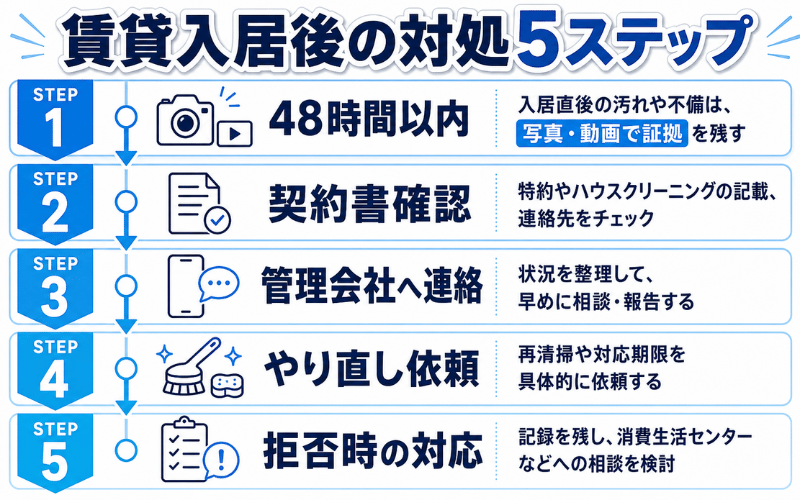 入居後にやるべき対処5ステップ