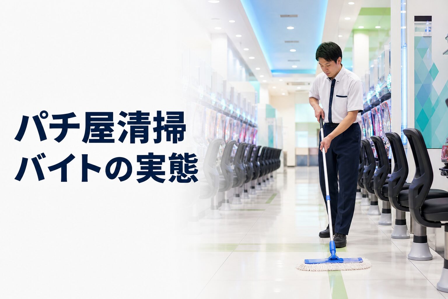 パチ屋清掃バイトの実態を表すホール清掃のイメージ